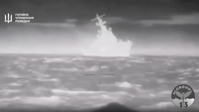 Ukraine Destroys Russian Warship with Drone Strike off Crimea Coast