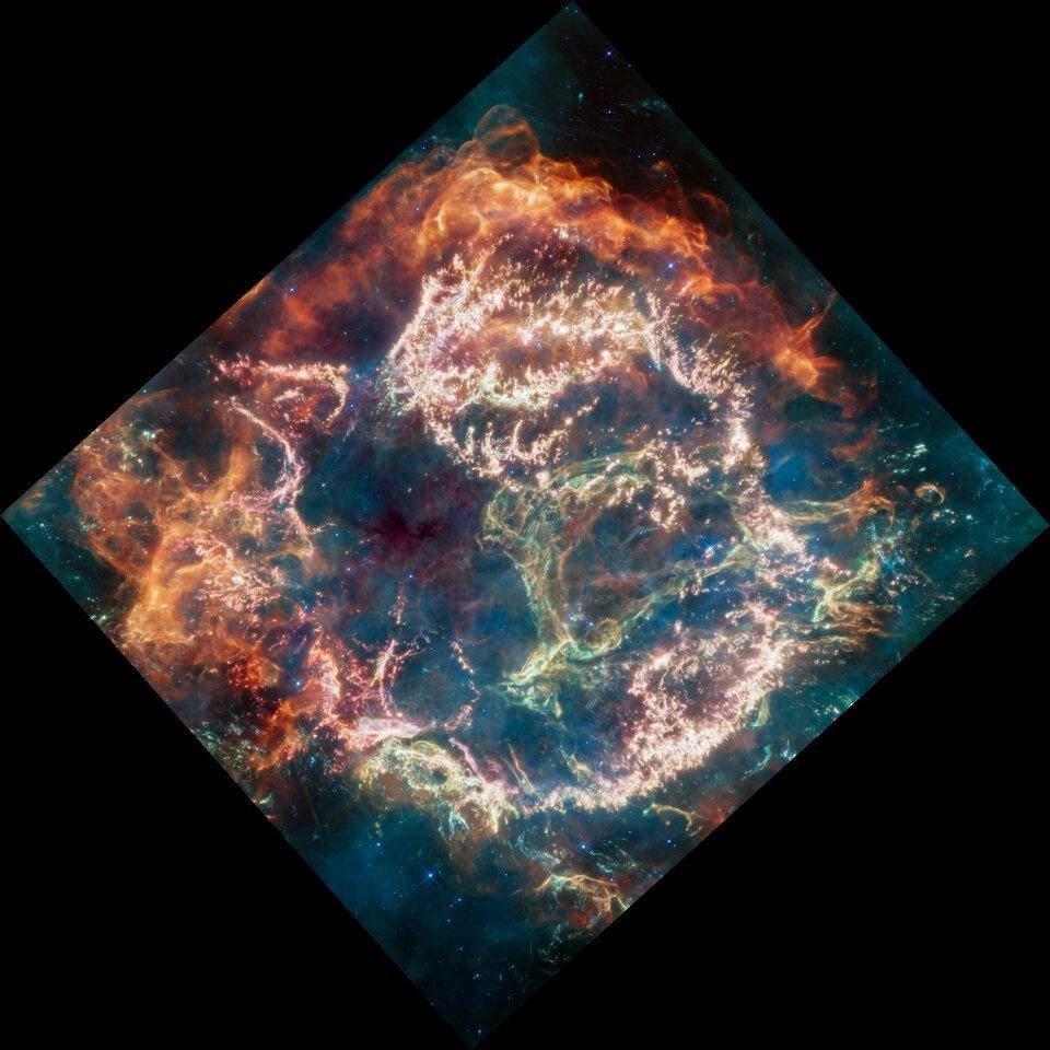 Webb Telescope Reveals Stunning Details of Supernova Remnant Cassiopeia A