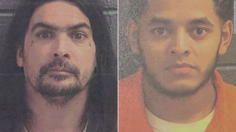 Manhunt underway for two jail escapees, one charged with murder.