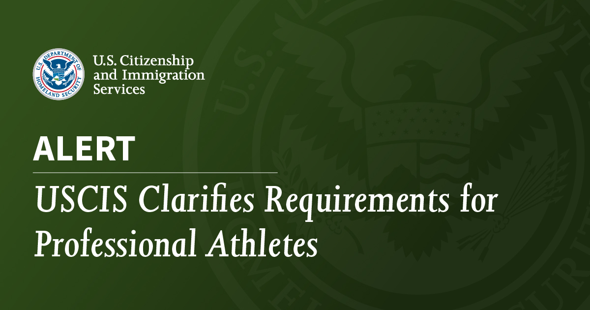 Featured image for USCIS Updates Rules for Professional Athletes