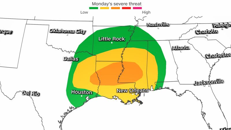 Millions at Risk: Severe Storms and Tornadoes Threaten Texas to the Southeast