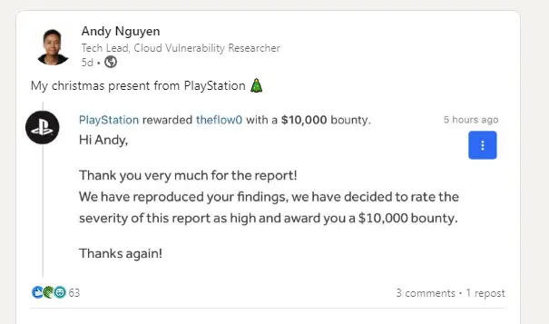 "PlayStation Hacker TheFloW Claims Major PS4/PS5 Vulnerability, Earns HackerOne Bounty"