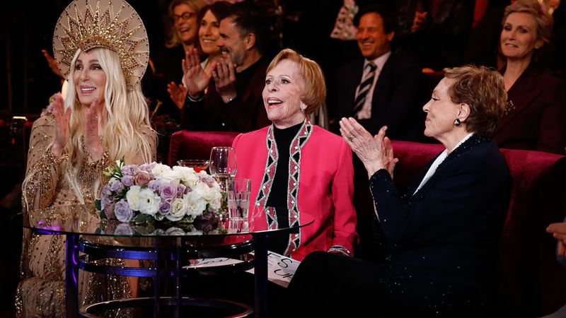 Featured image for Celebrating Carol Burnett's 90 Years of Laughter, Love, and Iconic Sign-Off Song with Cher and Bob Mackie.