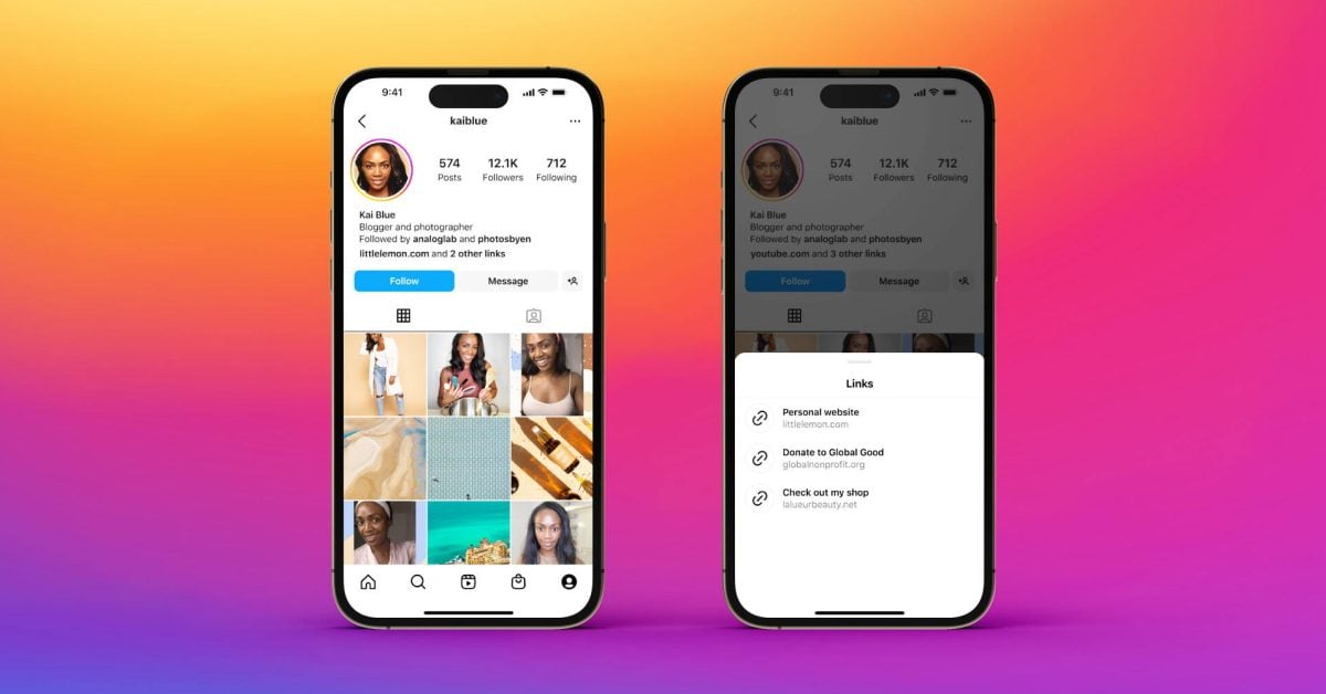 Featured image for Instagram introduces multiple link support for bio profiles.