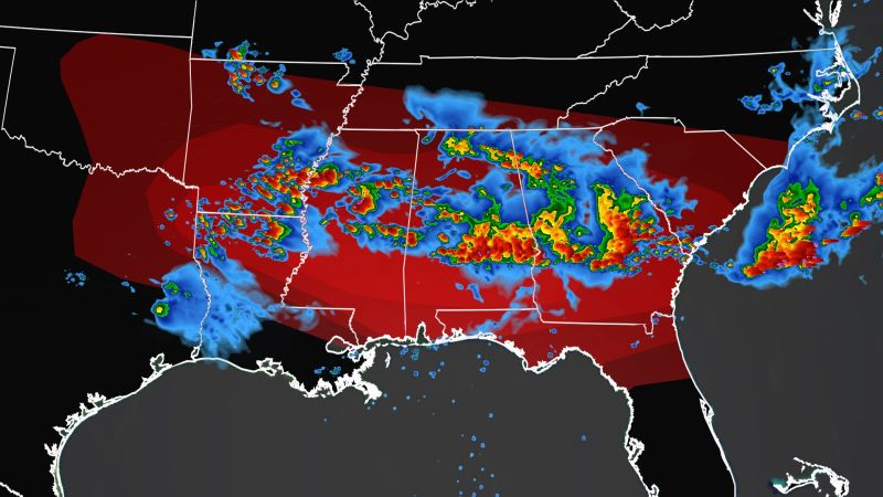 Severe weather threatens millions across the South and Northeast, including possible derecho.