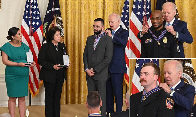 "President Biden awards Medal of Valor to heroic first responders across the country"
