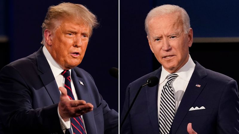 Featured image for "Trump holds slight lead over Biden in rematch, but Biden's allies find hope in low poll numbers"