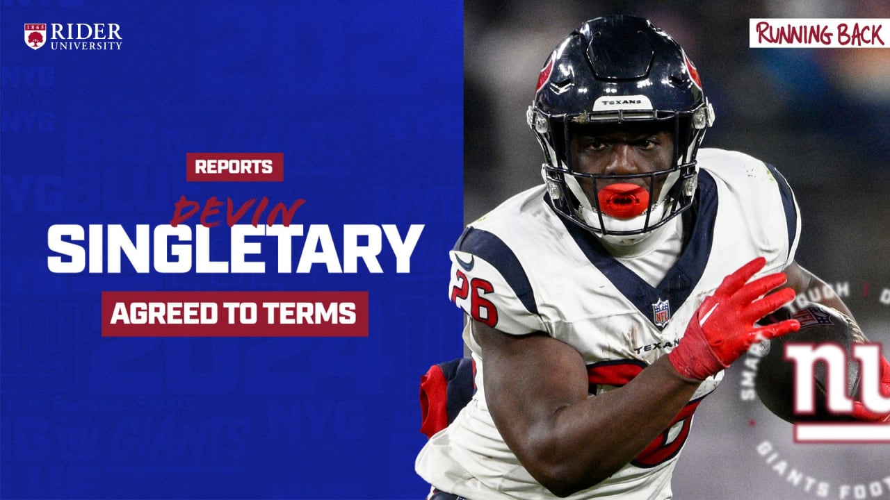 Featured image for "Giants Sign RB Devin Singletary to Replace Saquon Barkley in 3-Year Deal"