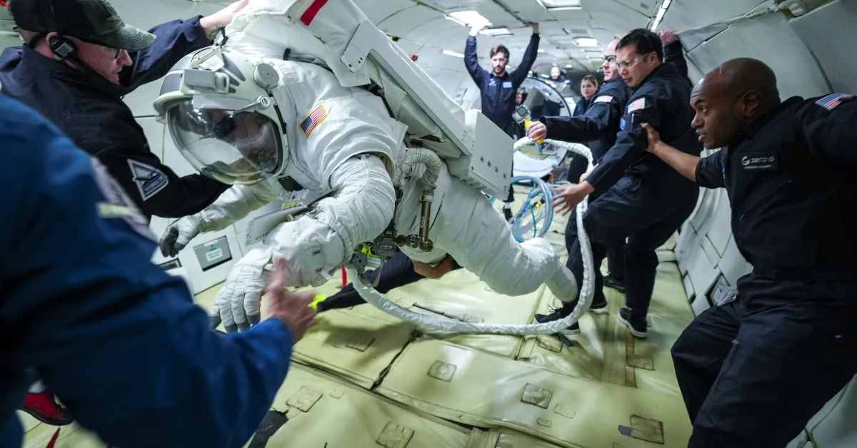 Featured image for "NASA's New Spacesuit Successfully Tested in Microgravity"