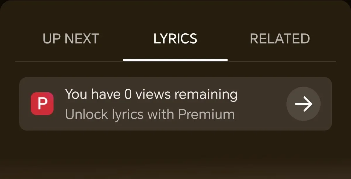 YouTube Music locks lyrics behind Premium for free users