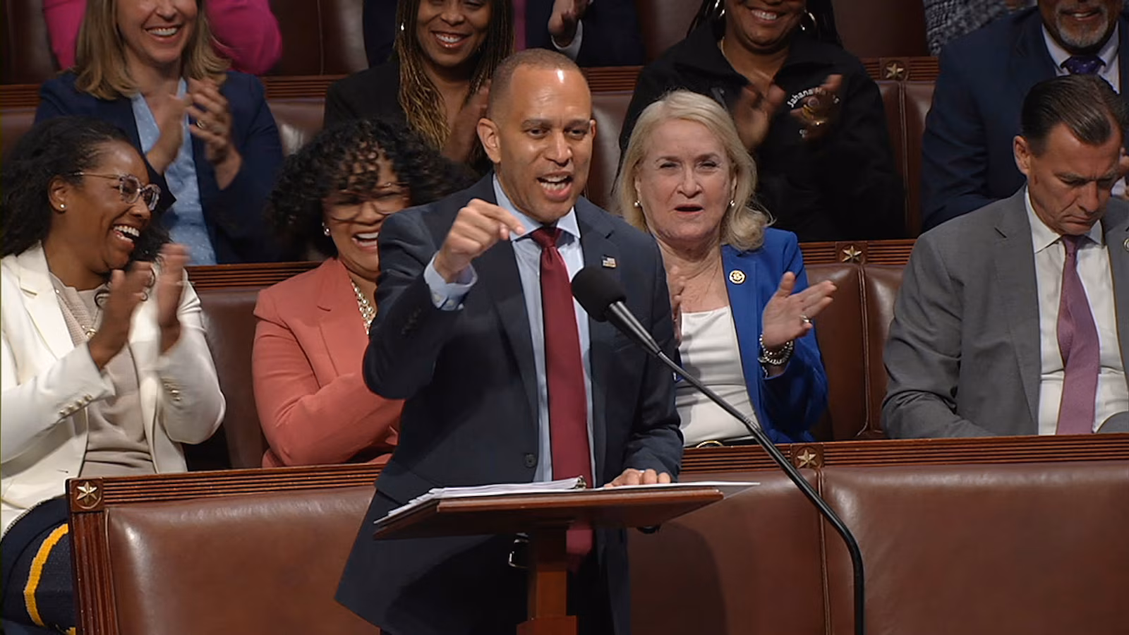 Featured image for Hakeem Jeffries Criticizes Trump Bill in Marathon Speech