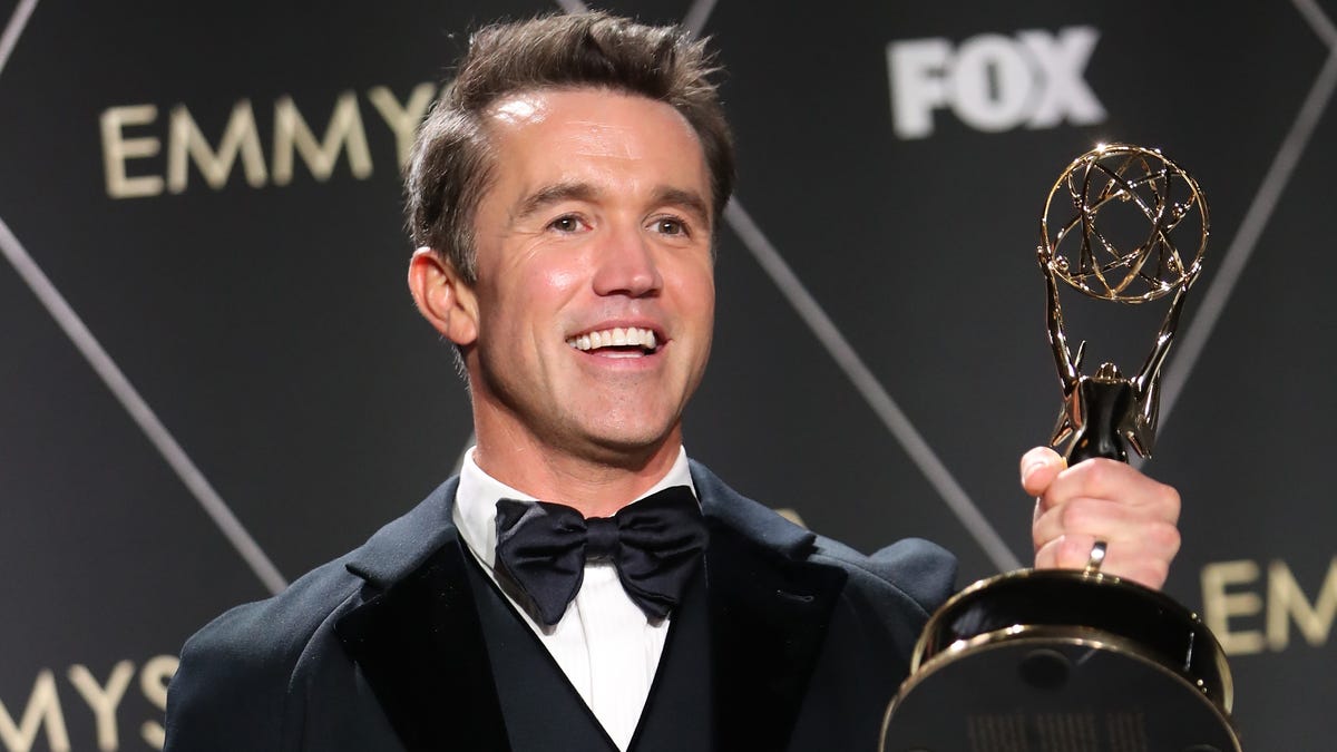 Featured image for "Rob McElhenney Sneakily Watches Eagles Playoff Game at the Emmys"
