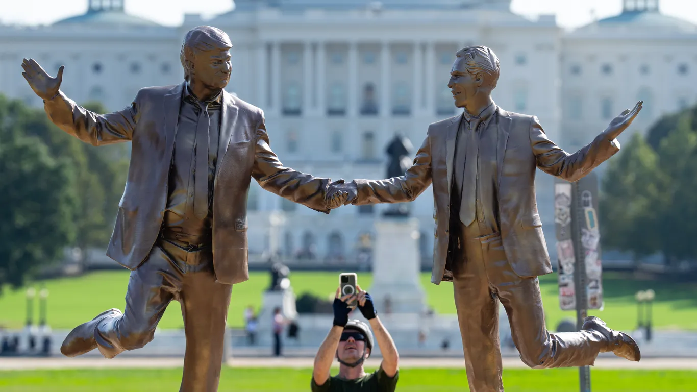 Featured image for Controversial Trump and Epstein Statue Unveiled on National Mall