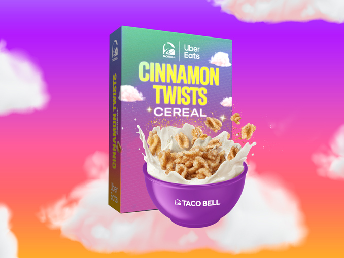 "Taco Bell Teams Up with Uber Eats to Launch Limited-Time Cinnamon Twists Cereal"