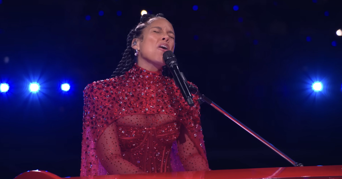 Featured image for "Alicia Keys' Super Bowl 2024 Controversies: From Flubs to PDA"