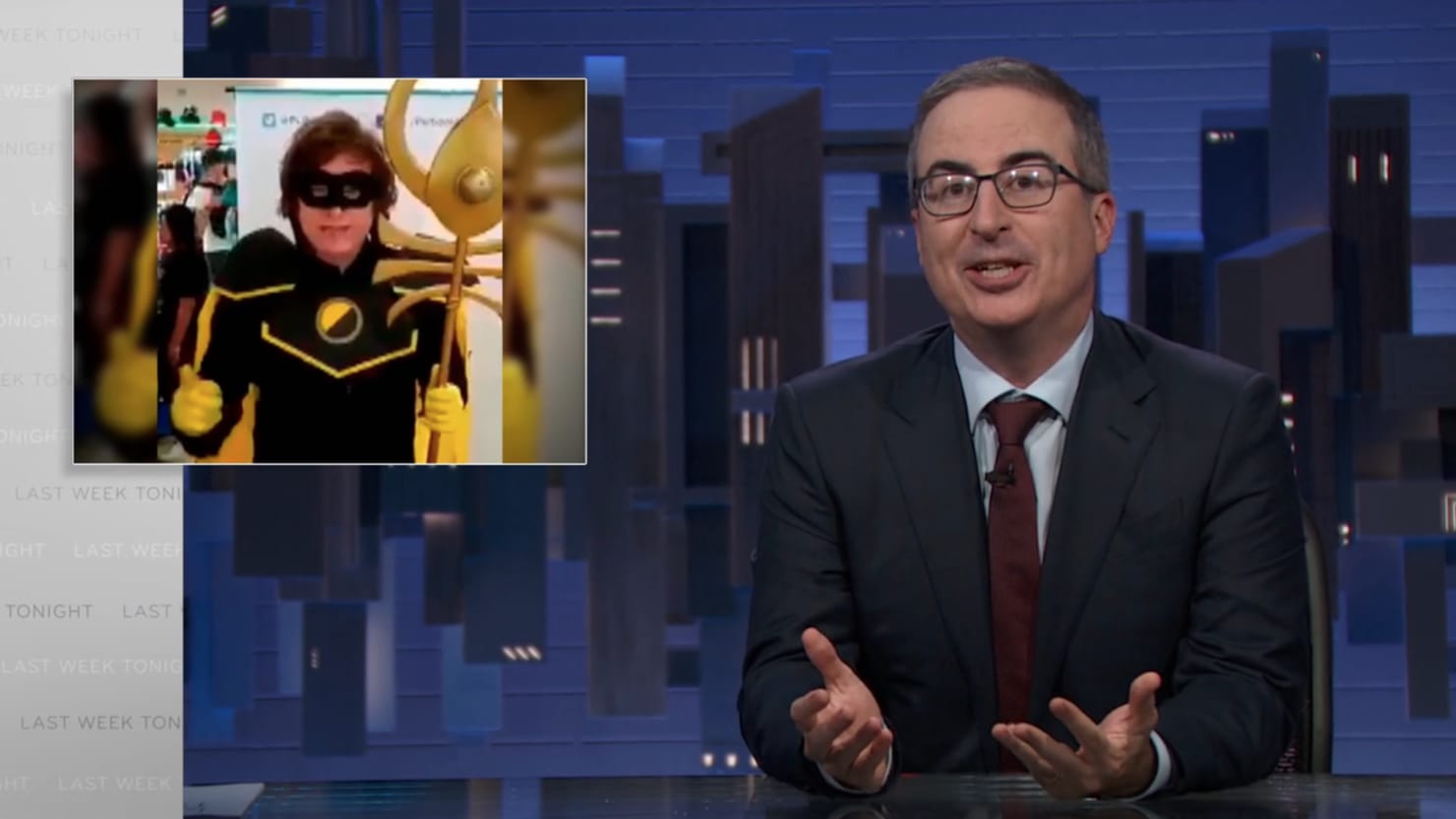 John Oliver's Hilarious Distraction During Takedown of Bizarre Presidential Aspirant