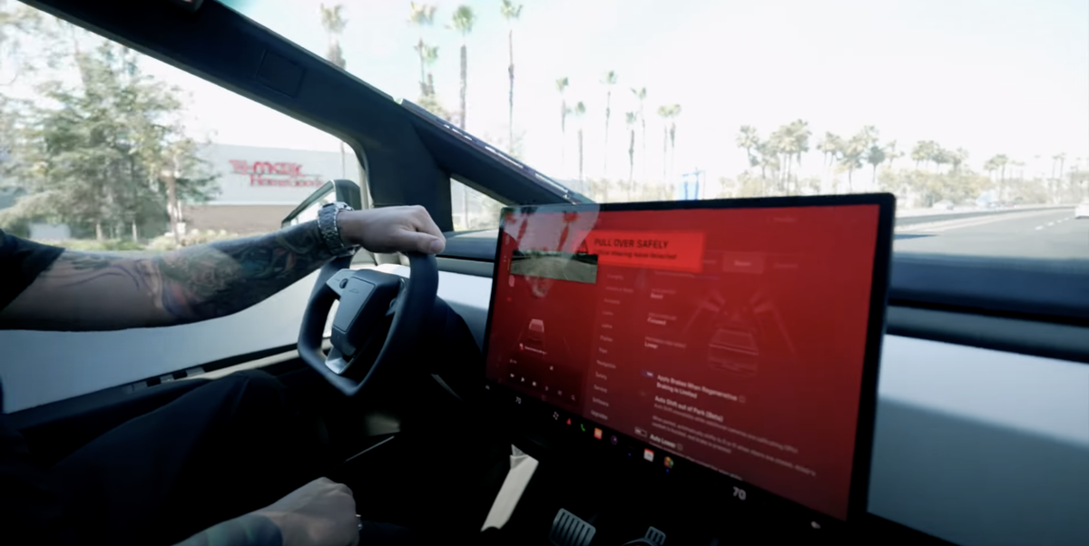 Featured image for "Tesla Cybertruck Experiences Steering Fault Within 1 Mile"