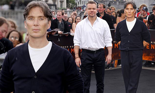"Cillian Murphy and Matt Damon light up the Oppenheimer London premiere with their smiles"