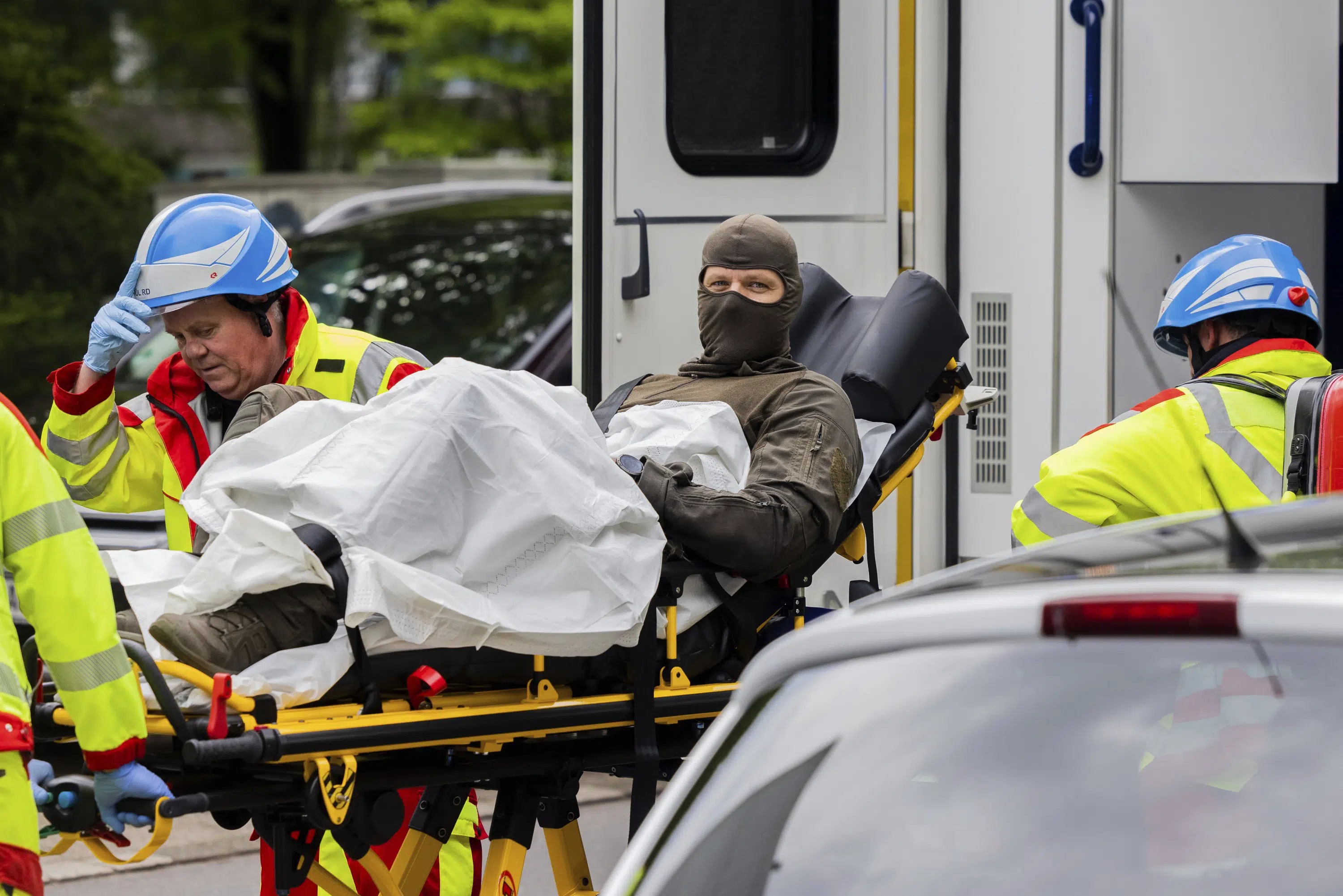 Arrest made after explosion injures first responders at German apartment building.