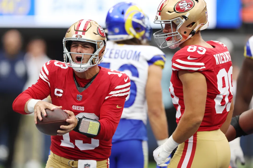 Featured image for 49ers Bench Purdy for Darnold as McCaffrey Eyes Team-Centric Rushing Crown