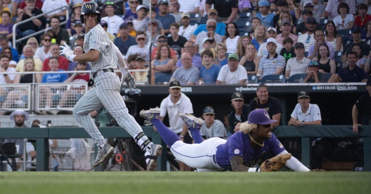LSU's Tre' Morgan leads team to College World Series finals with clutch defense and timely hits.