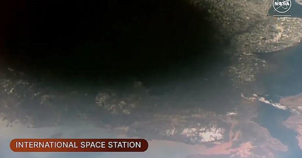 Featured image for "Space Station Crew's Spectacular View of Total Solar Eclipse and Moon's Shadow"