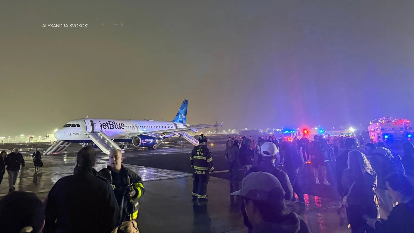 JetBlue flight back to Newark after engine failure prompts evacuation and ground stop