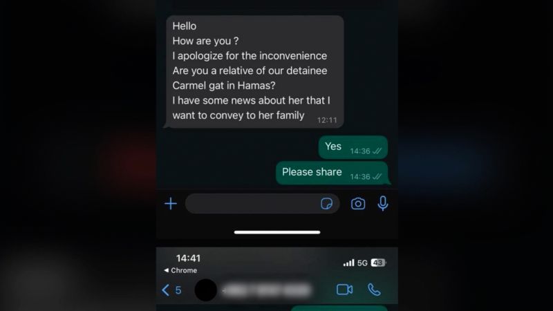 "Hostage's Family Receives Disturbing Texts from Hamas: Revealing the Content"