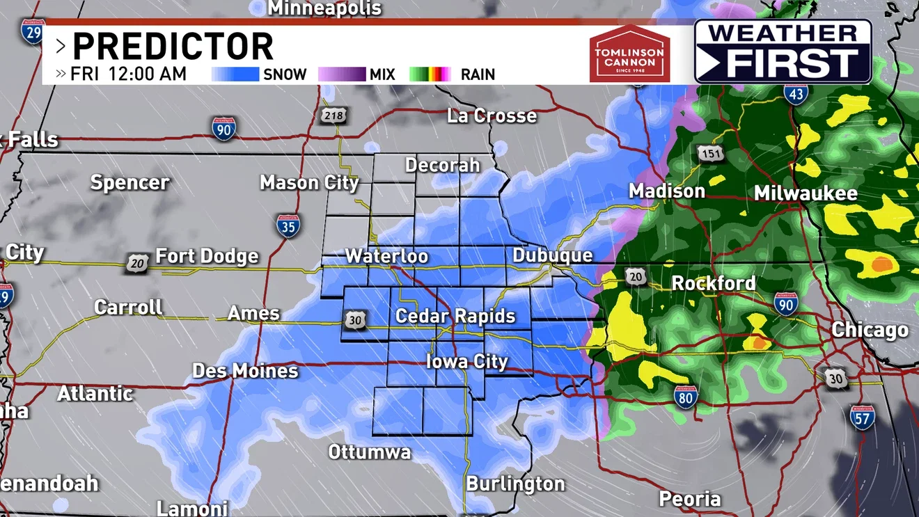 Eastern Iowa Braces for Heavy Snow as Winter Storm Moves In