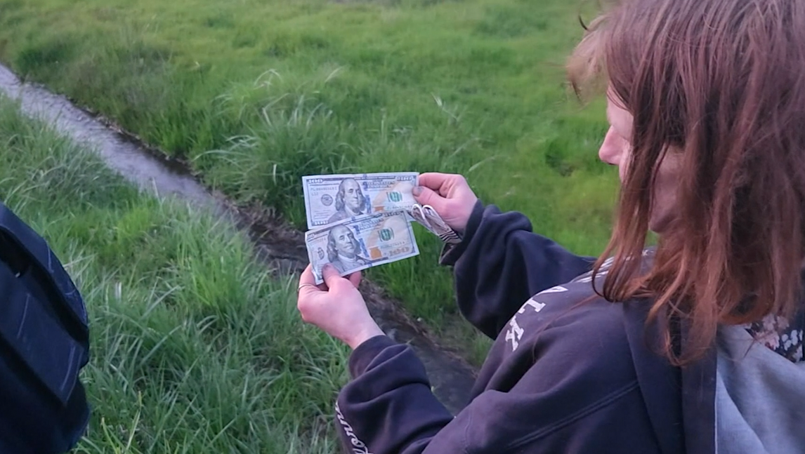 Oregon man throws $200K out of car to "bless" others after draining family's bank account.