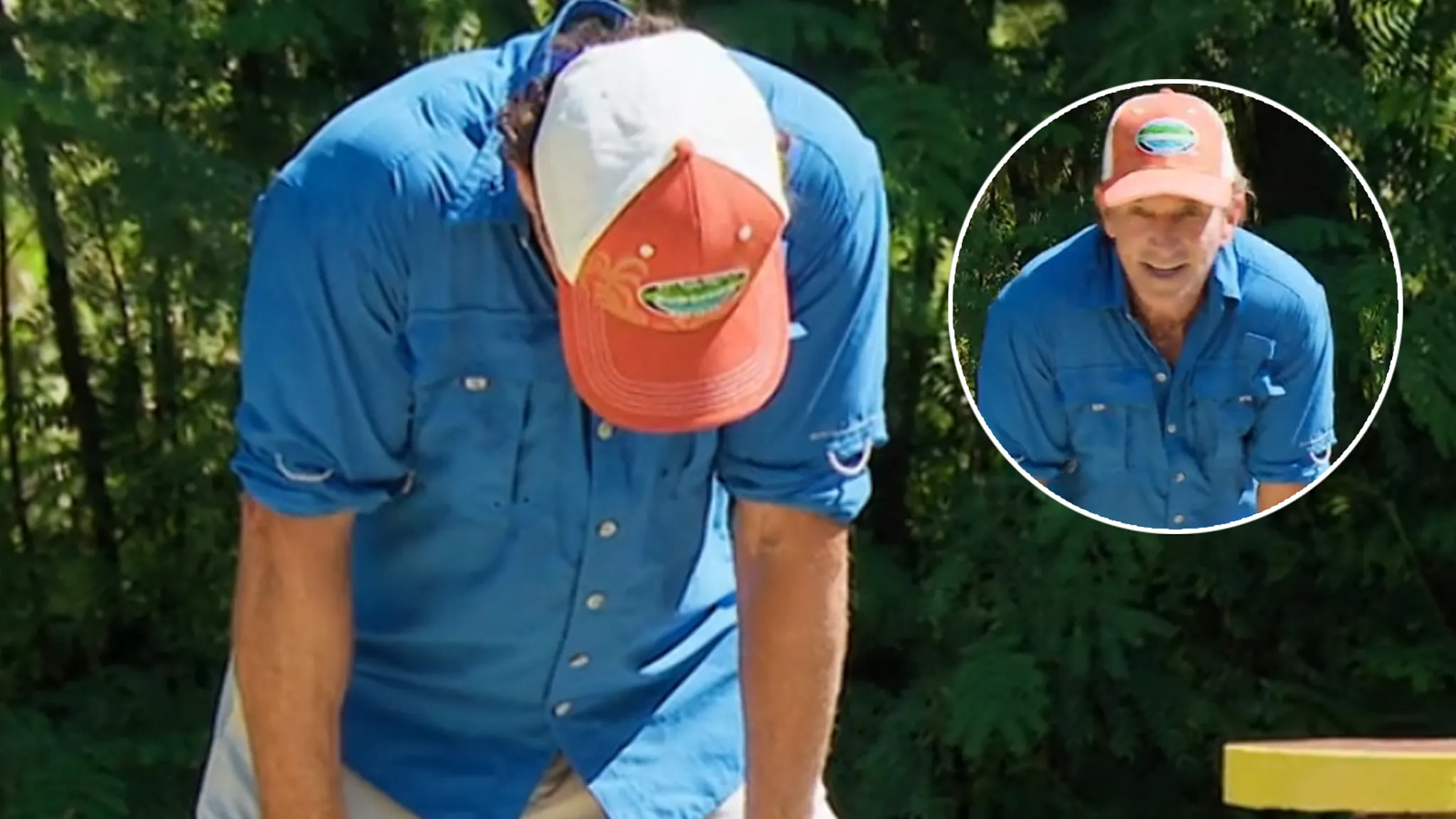 Featured image for Jeff Probst Explains His Double Over During 'Survivor 49' Challenge