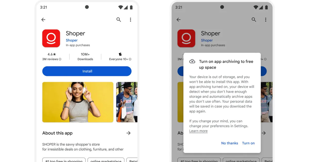 "Android introduces auto-archiving feature for unused apps to free up space"