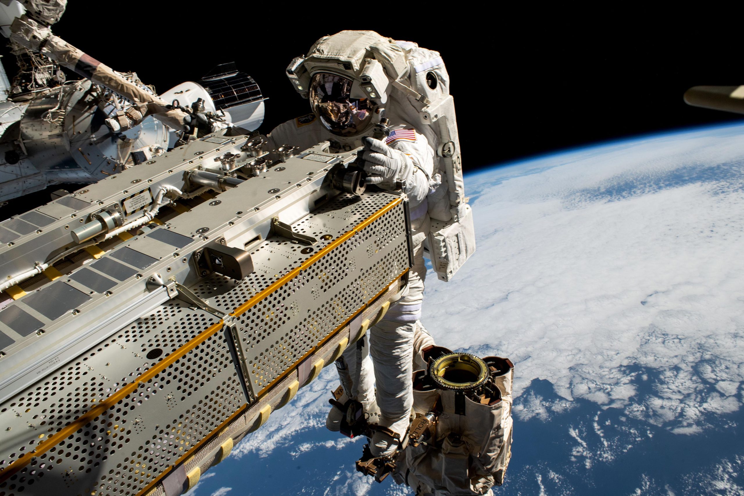 Astronauts Install Record-Tying Solar Array on International Space Station