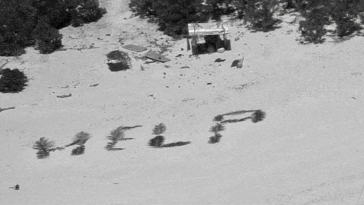 Featured image for "Stranded Castaways Rescued Thanks to 'HELP' Sign on Pacific Island"