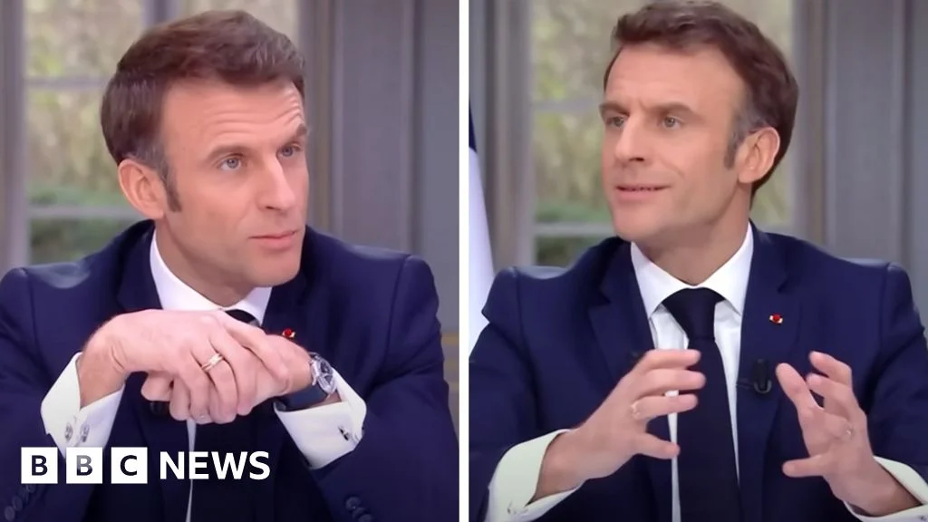 Macron removes luxury watch during TV interview amidst France protests.