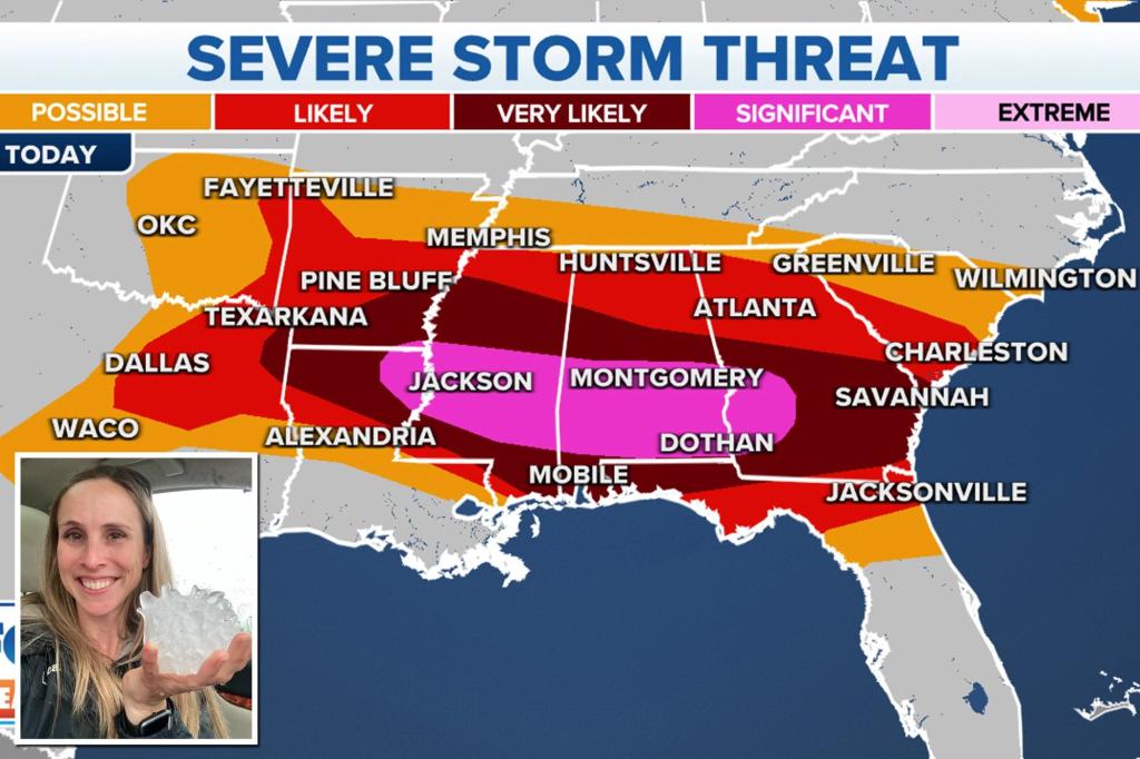 Severe weather threatens millions across Southeast and Northeast.