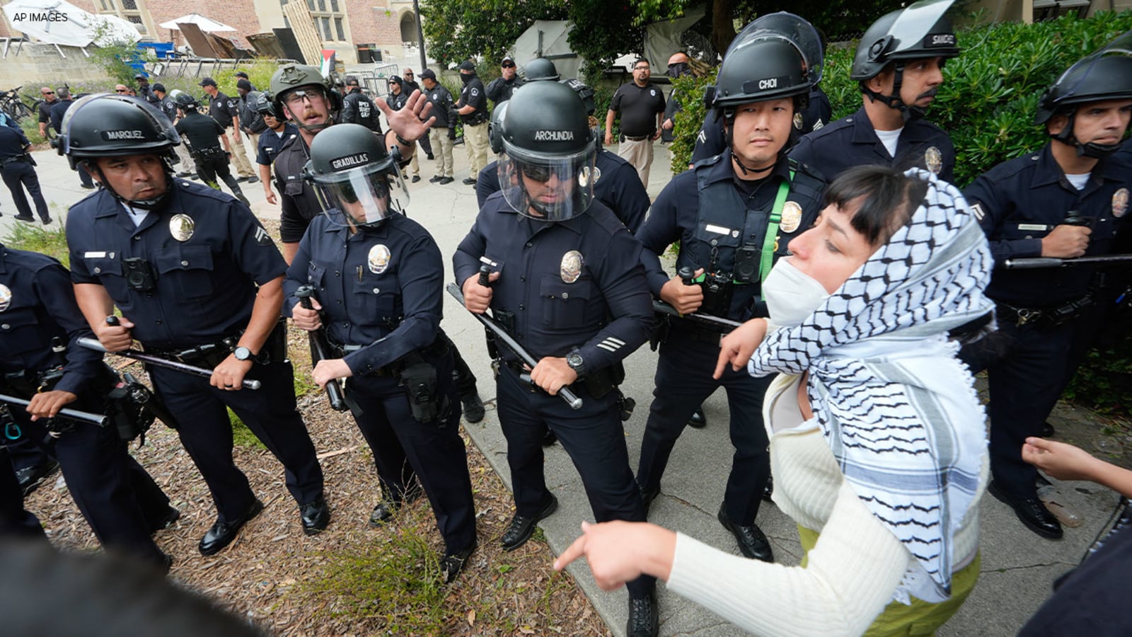 Featured image for UCLA Pro-Palestinian Protesters Clash with Police Amid Congressional Hearing