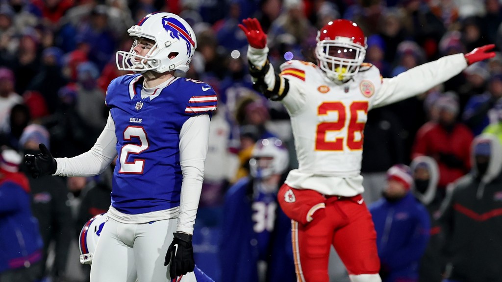 Featured image for "Bills' Tyler Bass Deactivates Social Media After Missed Kick, Fans Pelt Mahomes with Snowballs in Playoff Loss to Chiefs"