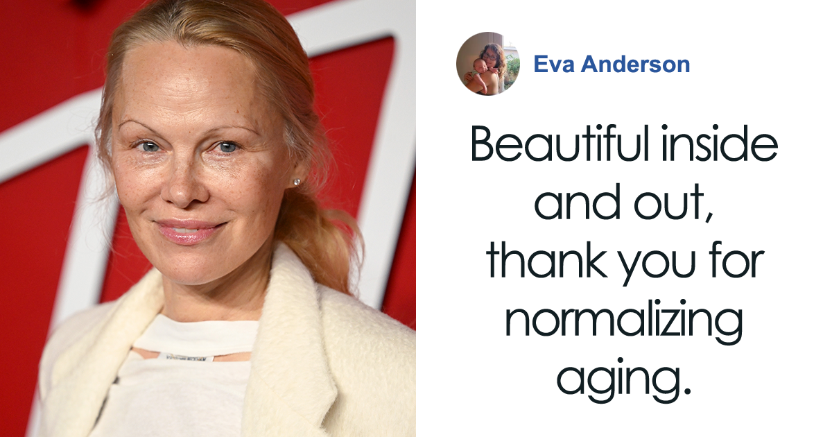 Featured image for Pamela Anderson's Makeup-Free Red Carpet Look Inspires Praise for Normalizing Aging