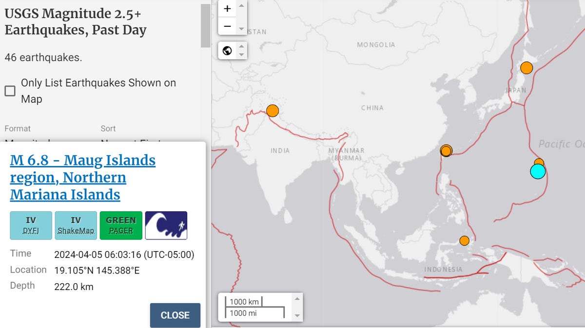 "6.8 Magnitude Earthquake Strikes Mariana Islands, No Tsunami Threat"