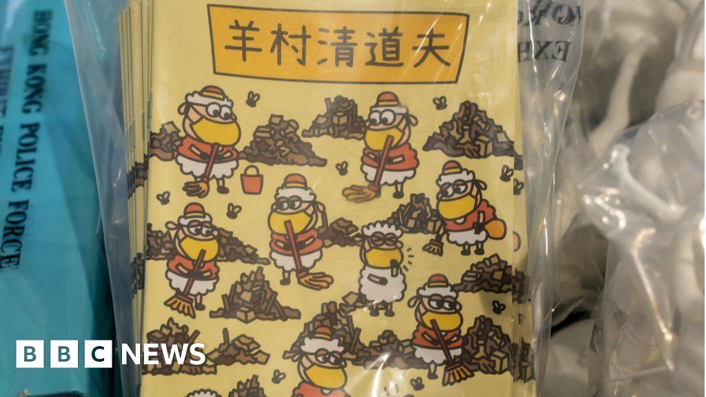 Arrests made for possession of 'seditious' children's books in Hong Kong.