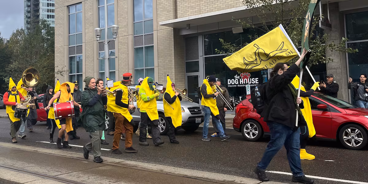 Featured image for Portland Cyclists Protest ICE and Troop Deployment with Naked Ride