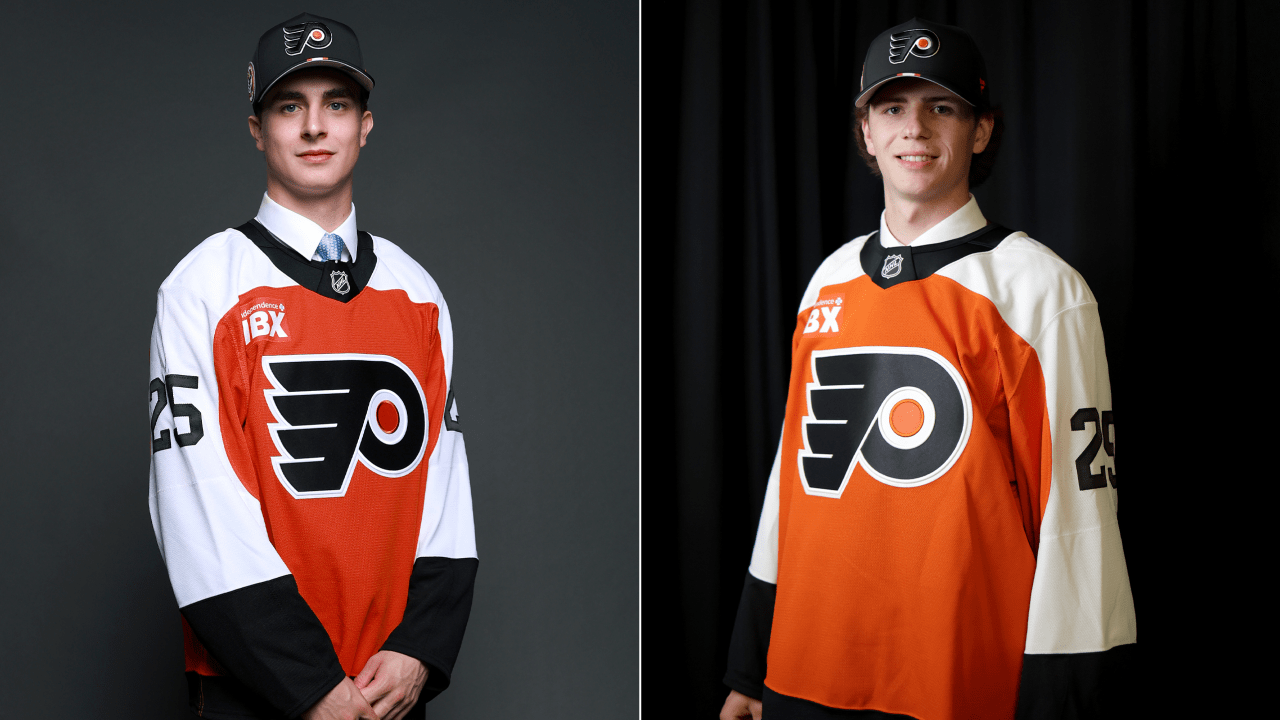 Featured image for Flyers select Porter Martone and Jack Nesbitt in 2025 NHL Draft's first round