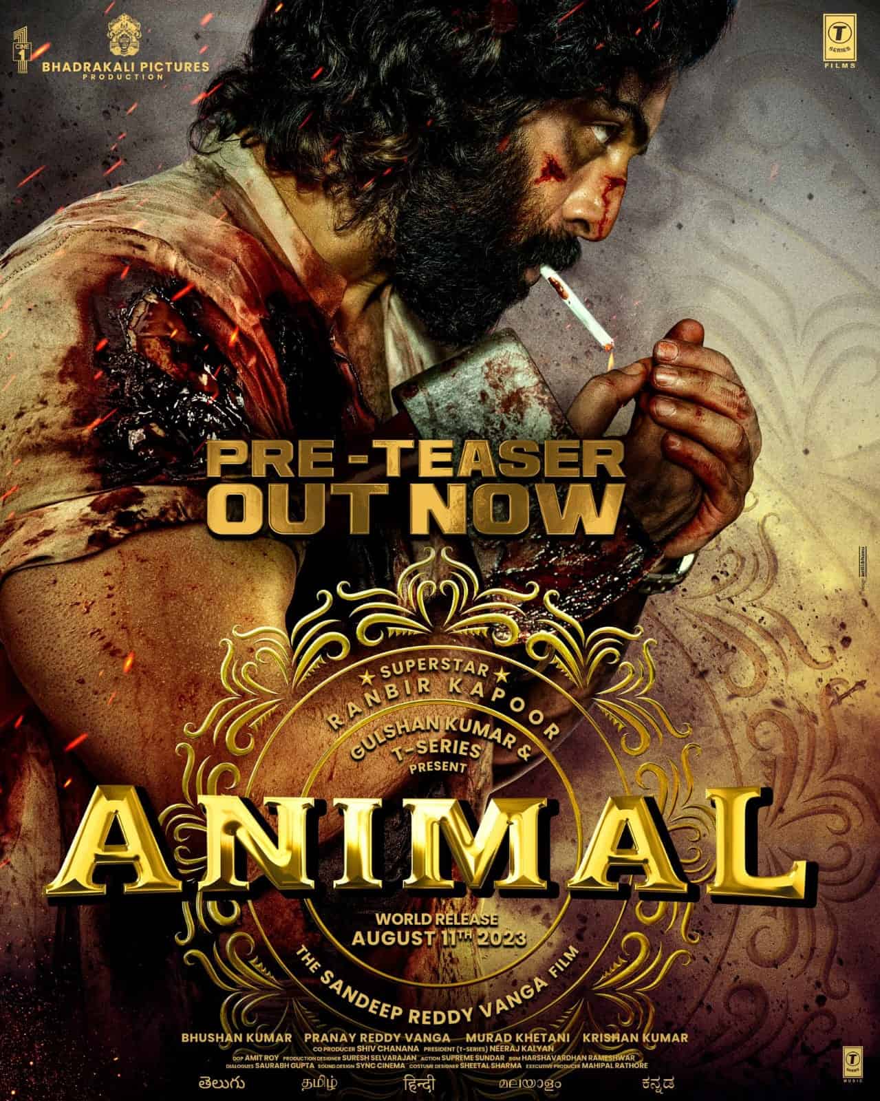 "Ranbir Kapoor's Animal Pre-Teaser Roars with Intensity"