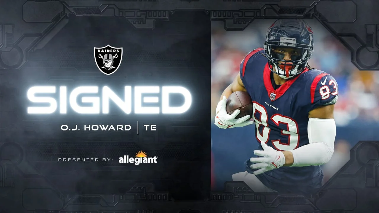 Raiders bolster tight end position with O.J. Howard signing.