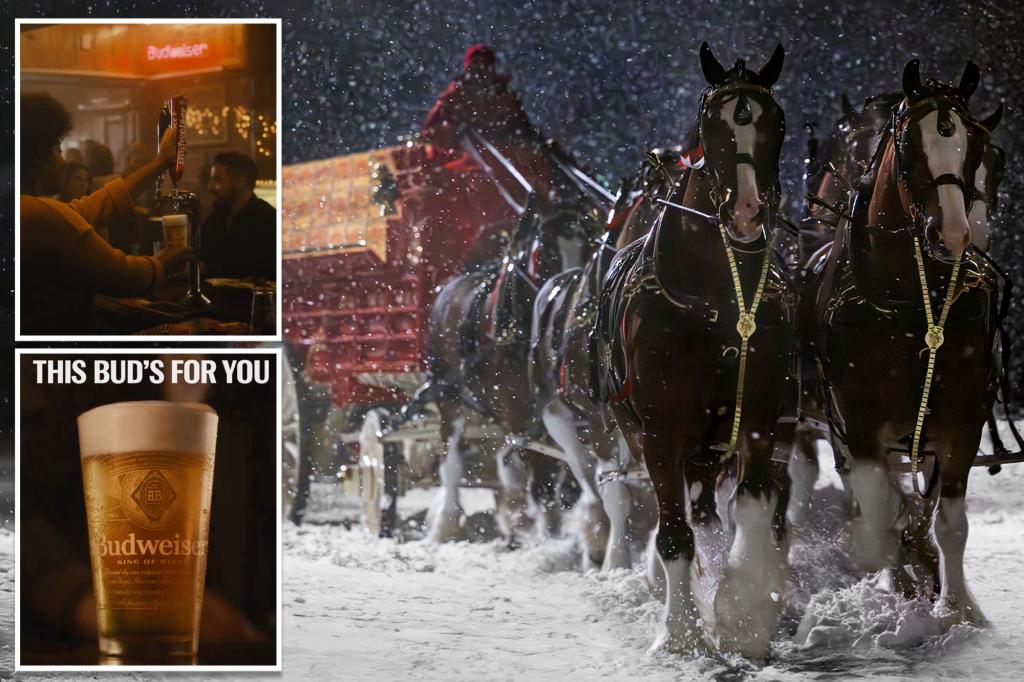 Featured image for "Budweiser Clydesdales Return in Show-Stopping Super Bowl 2024 Commercial"