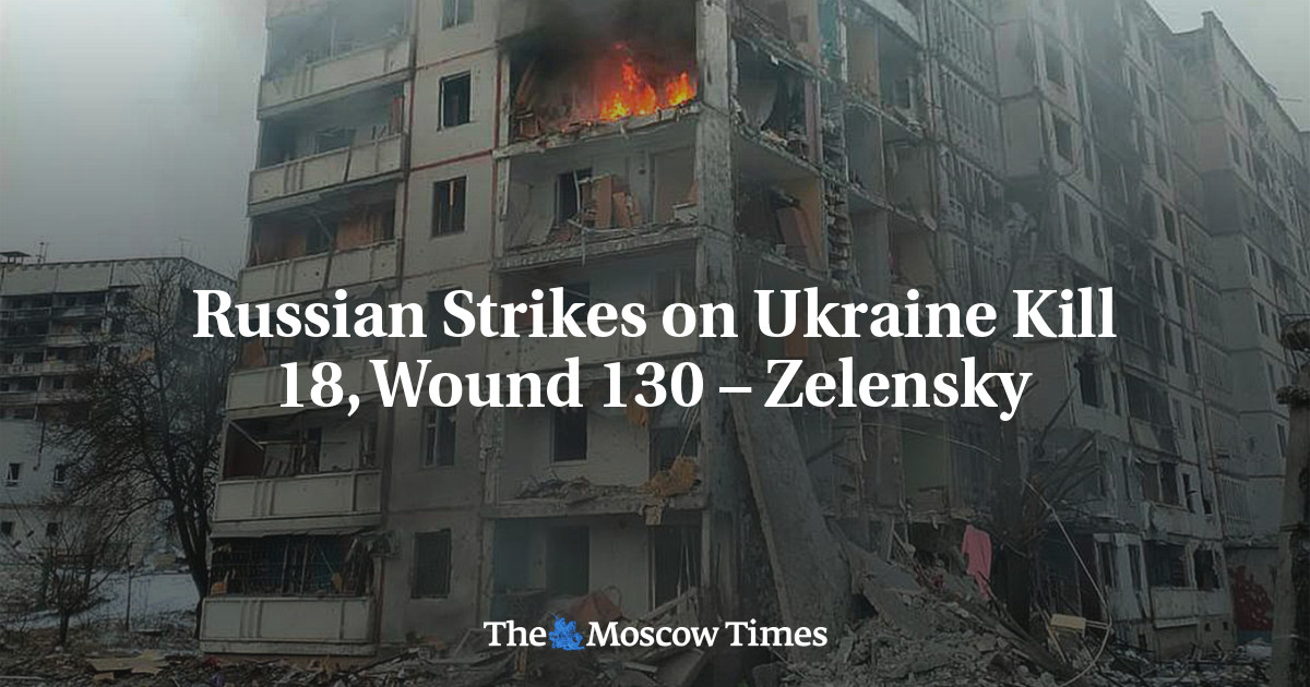 "Russian Missile Strikes in Ukraine: 18 Dead, 130 Injured"