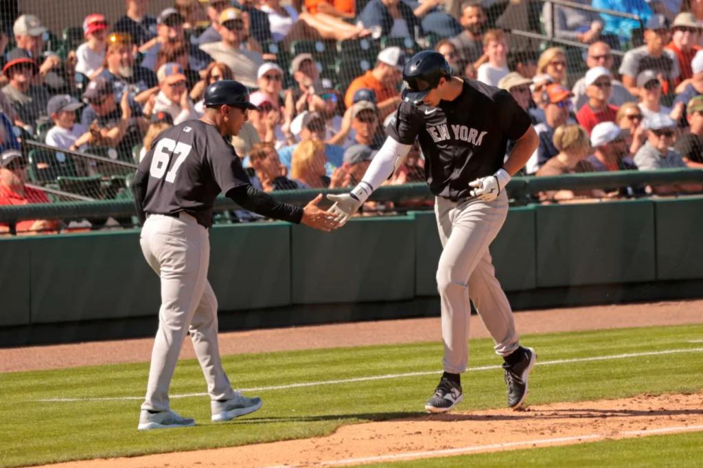 Featured image for "Yankees' Prospect Spencer Jones Impresses with Towering Spring Training Debut"