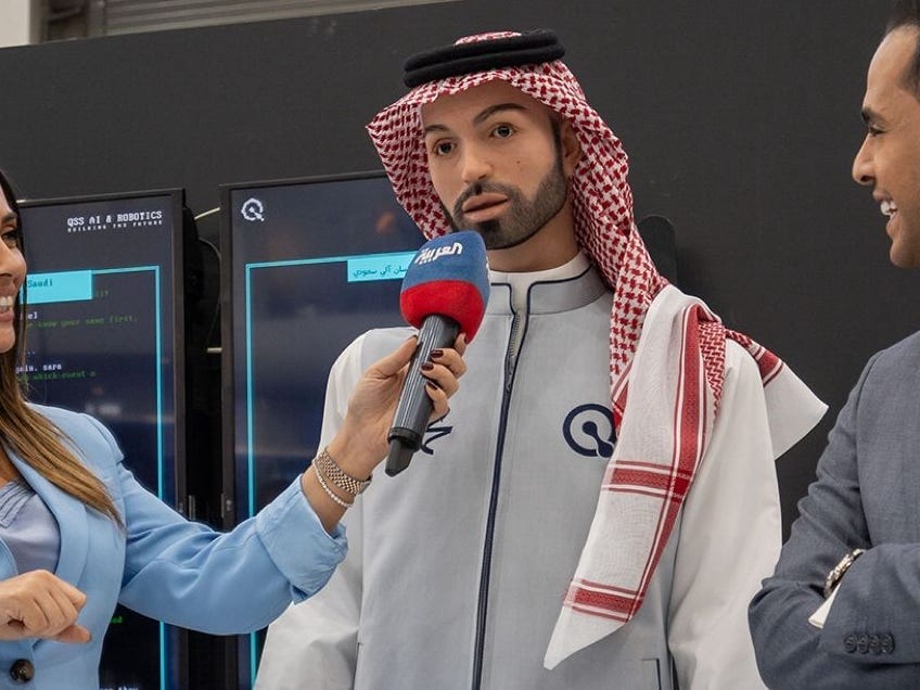 Featured image for "Controversy Erupts as AI Robot Inappropriately Touches Female Reporter in Saudi Arabia"