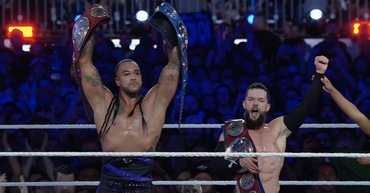 Featured image for "The Judgment Day Successfully Defends WWE Tag Team Titles at Elimination Chamber 2024"
